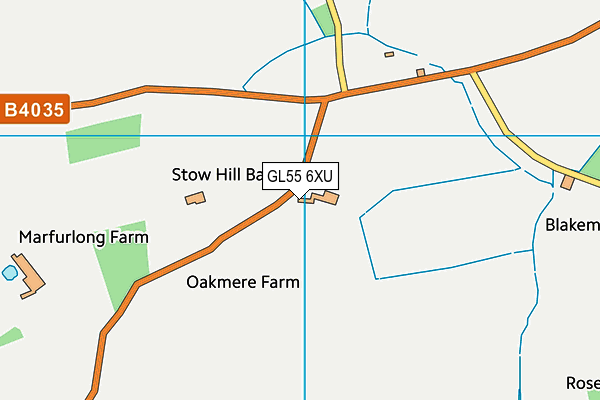 GL55 6XU map - OS VectorMap District (Ordnance Survey)