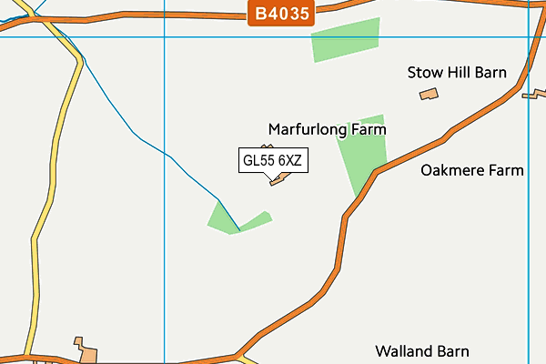 GL55 6XZ map - OS VectorMap District (Ordnance Survey)