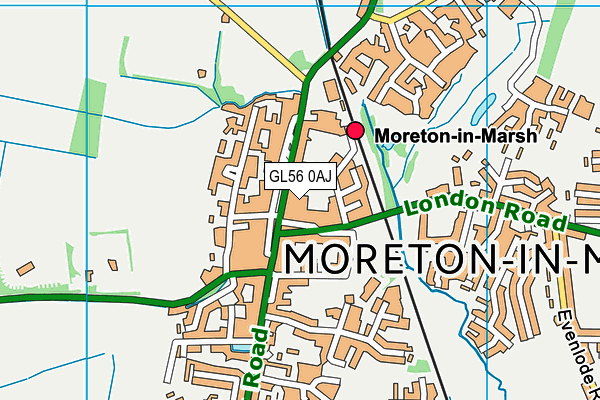 GL56 0AJ map - OS VectorMap District (Ordnance Survey)