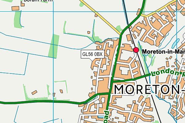 GL56 0BX map - OS VectorMap District (Ordnance Survey)