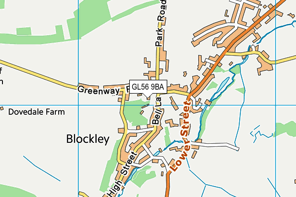 GL56 9BA map - OS VectorMap District (Ordnance Survey)