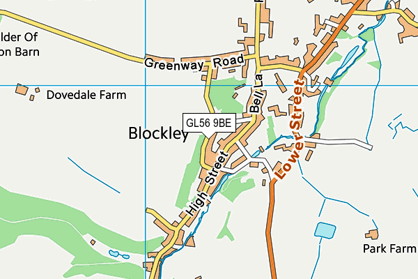 GL56 9BE map - OS VectorMap District (Ordnance Survey)