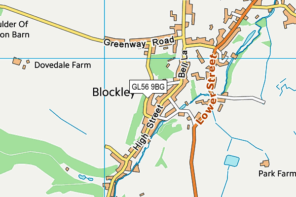 GL56 9BG map - OS VectorMap District (Ordnance Survey)