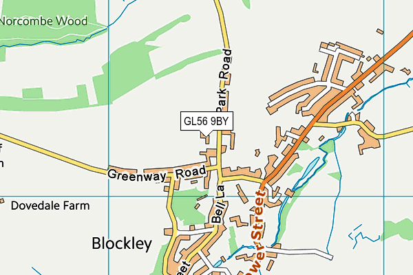 GL56 9BY map - OS VectorMap District (Ordnance Survey)