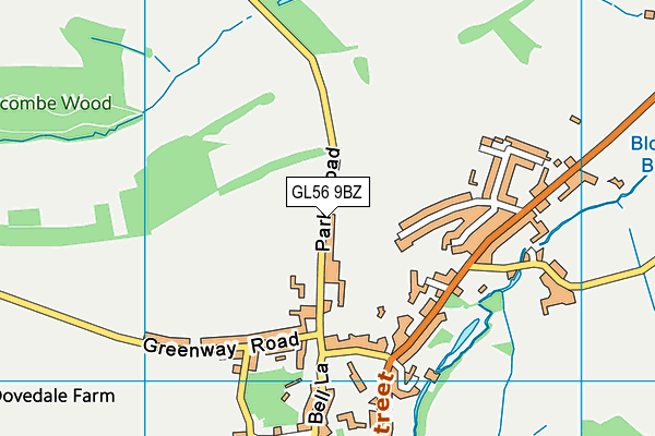 GL56 9BZ map - OS VectorMap District (Ordnance Survey)