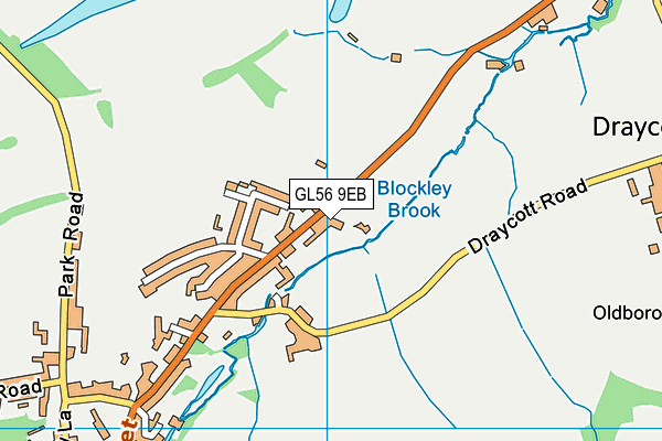 Blockley Sports & Social Club map (GL56 9EB) - OS VectorMap District (Ordnance Survey)