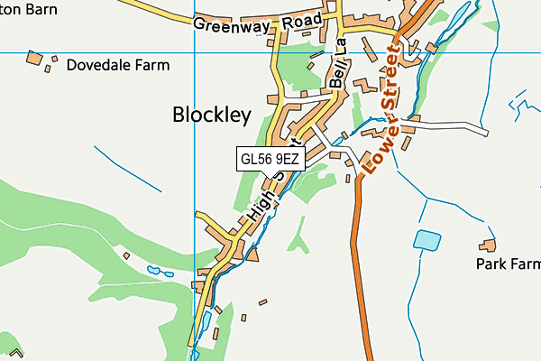 GL56 9EZ map - OS VectorMap District (Ordnance Survey)