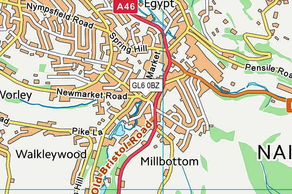 GL6 0BZ map - OS VectorMap District (Ordnance Survey)