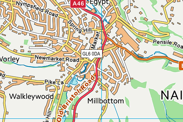 GL6 0DA map - OS VectorMap District (Ordnance Survey)