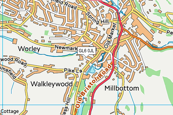 GL6 0JL map - OS VectorMap District (Ordnance Survey)