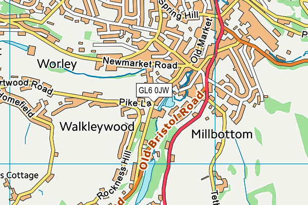 GL6 0JW map - OS VectorMap District (Ordnance Survey)