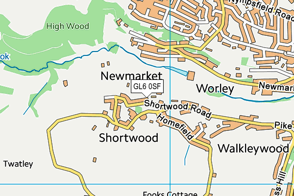 GL6 0SF map - OS VectorMap District (Ordnance Survey)