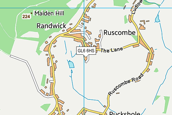 Randwick Jubilee Fields map (GL6 6HS) - OS VectorMap District (Ordnance Survey)