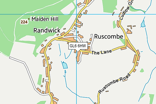 GL6 6HW map - OS VectorMap District (Ordnance Survey)