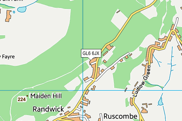 GL6 6JX map - OS VectorMap District (Ordnance Survey)