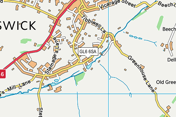 GL6 6SA map - OS VectorMap District (Ordnance Survey)