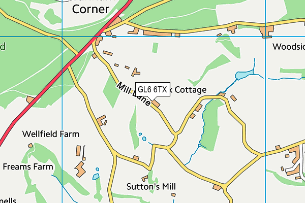 GL6 6TX map - OS VectorMap District (Ordnance Survey)