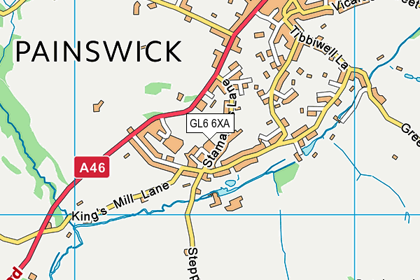 GL6 6XA map - OS VectorMap District (Ordnance Survey)