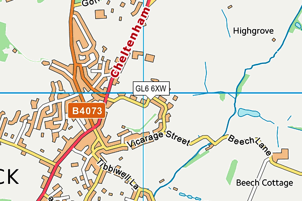 GL6 6XW map - OS VectorMap District (Ordnance Survey)