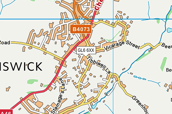 GL6 6XX map - OS VectorMap District (Ordnance Survey)