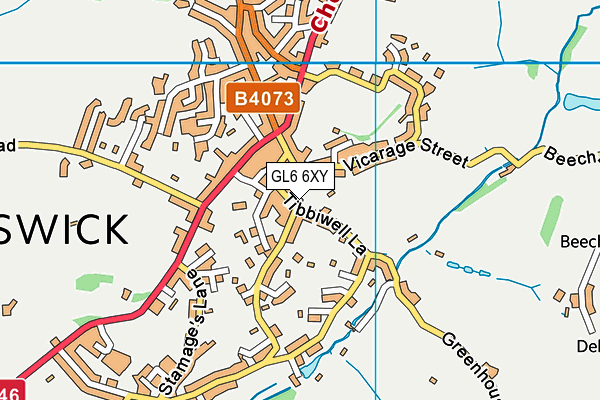 GL6 6XY map - OS VectorMap District (Ordnance Survey)