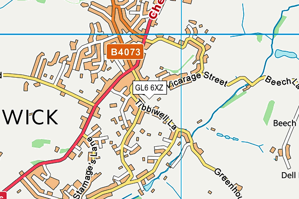 GL6 6XZ map - OS VectorMap District (Ordnance Survey)