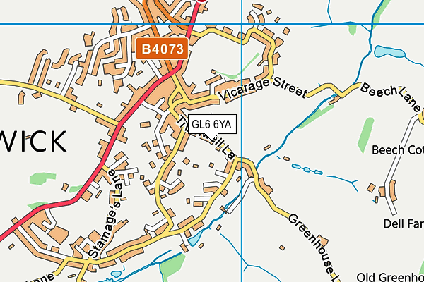 GL6 6YA map - OS VectorMap District (Ordnance Survey)