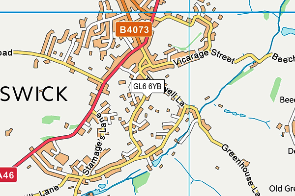 GL6 6YB map - OS VectorMap District (Ordnance Survey)