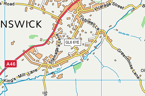 GL6 6YE map - OS VectorMap District (Ordnance Survey)