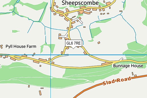 GL6 7RE map - OS VectorMap District (Ordnance Survey)