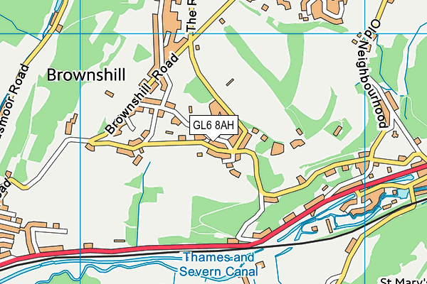 GL6 8AH map - OS VectorMap District (Ordnance Survey)