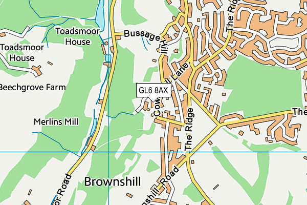 GL6 8AX map - OS VectorMap District (Ordnance Survey)