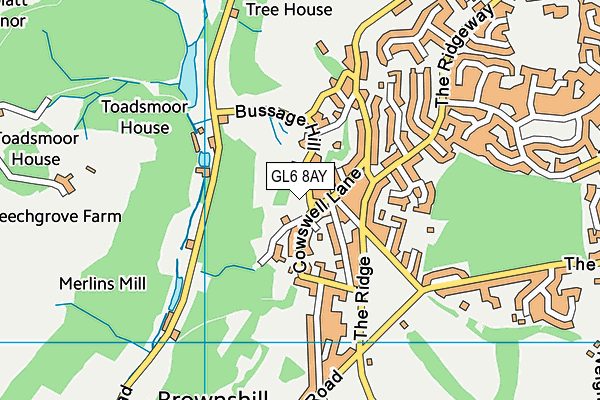 GL6 8AY map - OS VectorMap District (Ordnance Survey)