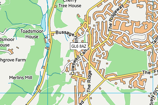 GL6 8AZ map - OS VectorMap District (Ordnance Survey)