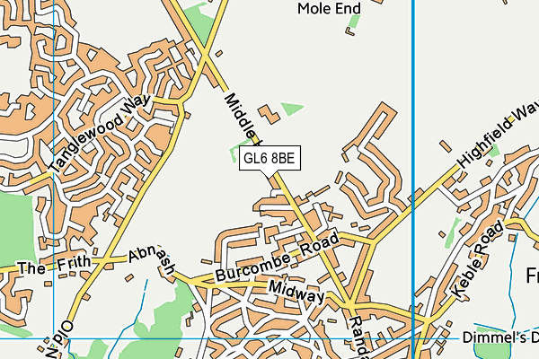GL6 8BE map - OS VectorMap District (Ordnance Survey)