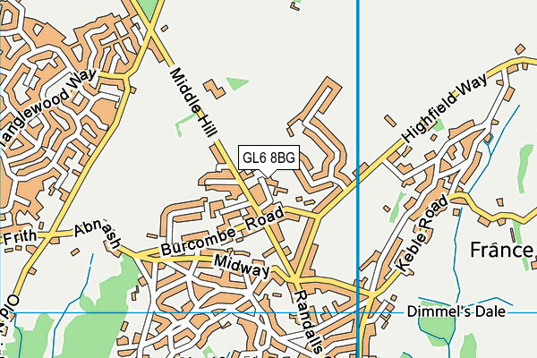 GL6 8BG map - OS VectorMap District (Ordnance Survey)