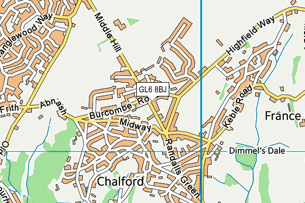 GL6 8BJ map - OS VectorMap District (Ordnance Survey)