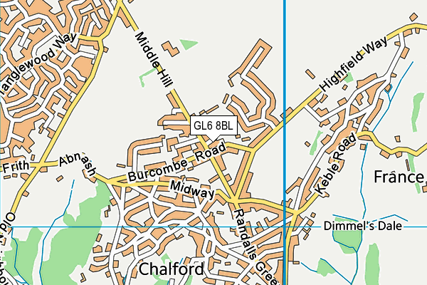 GL6 8BL map - OS VectorMap District (Ordnance Survey)