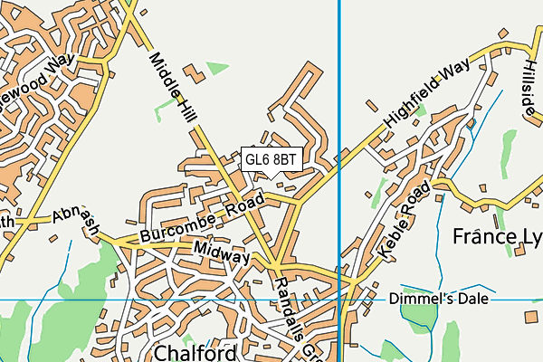 GL6 8BT map - OS VectorMap District (Ordnance Survey)