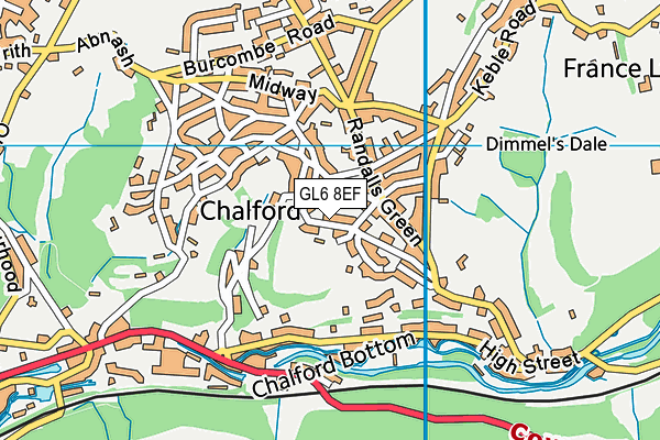 GL6 8EF map - OS VectorMap District (Ordnance Survey)