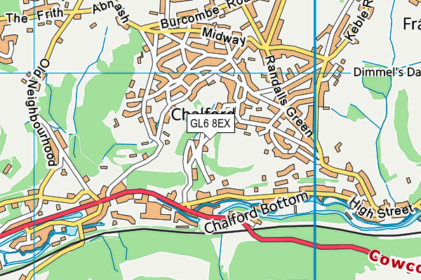 GL6 8EX map - OS VectorMap District (Ordnance Survey)