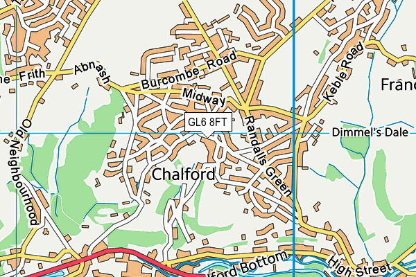 GL6 8FT map - OS VectorMap District (Ordnance Survey)