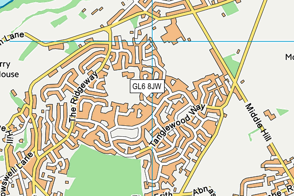GL6 8JW map - OS VectorMap District (Ordnance Survey)