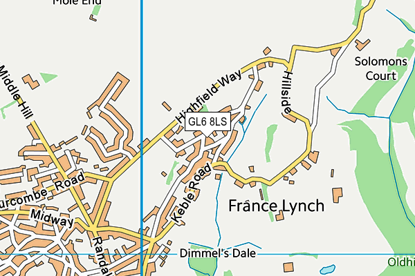 GL6 8LS map - OS VectorMap District (Ordnance Survey)