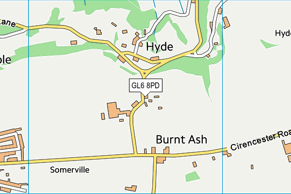 GL6 8PD map - OS VectorMap District (Ordnance Survey)