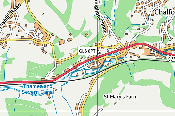 GL6 8PT map - OS VectorMap District (Ordnance Survey)