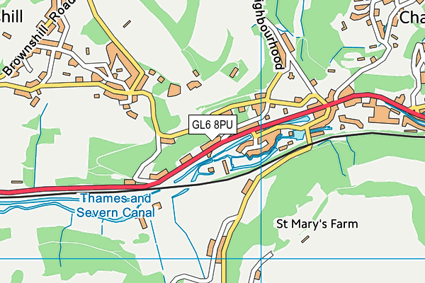 GL6 8PU map - OS VectorMap District (Ordnance Survey)