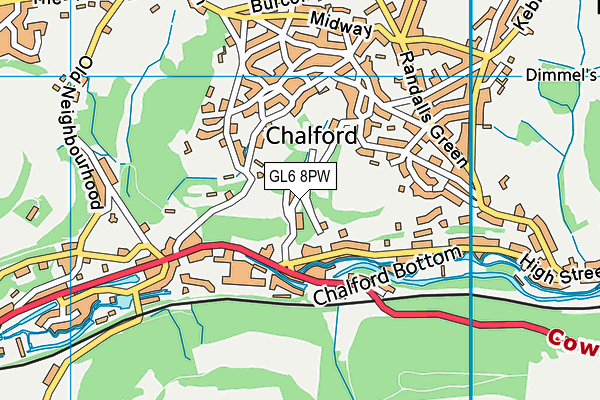 GL6 8PW map - OS VectorMap District (Ordnance Survey)