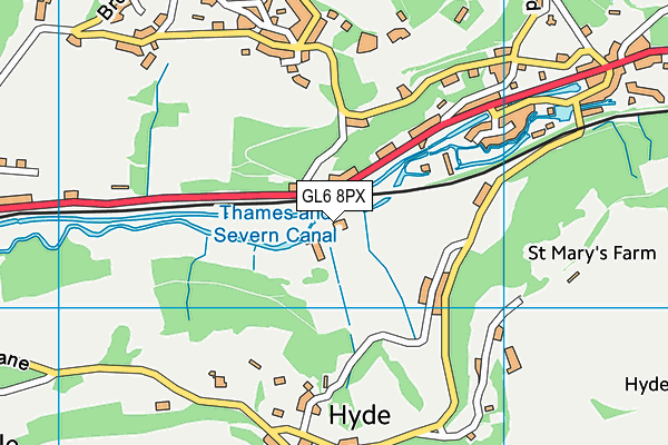 GL6 8PX map - OS VectorMap District (Ordnance Survey)