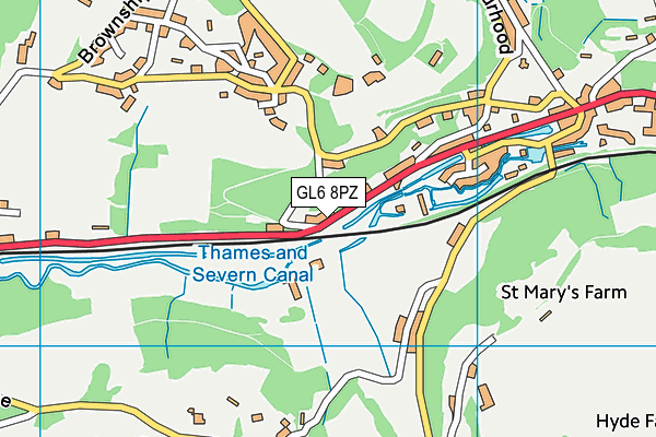 GL6 8PZ map - OS VectorMap District (Ordnance Survey)